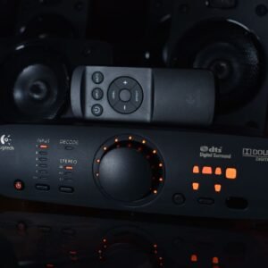 Close-up of audio equipment featuring Dolby Digital surround for premium sound experience.